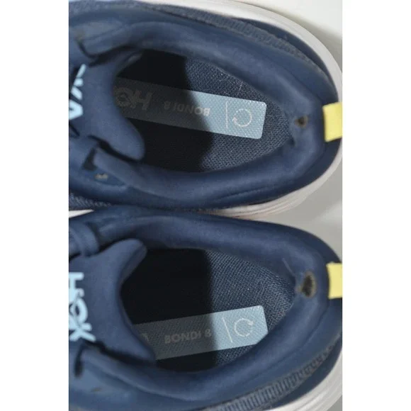 Hoka One One Bondi 8 Womens 8 B Running Shoes Gym Varsity Navy White 1127952-VYN - Picture 11 of 16